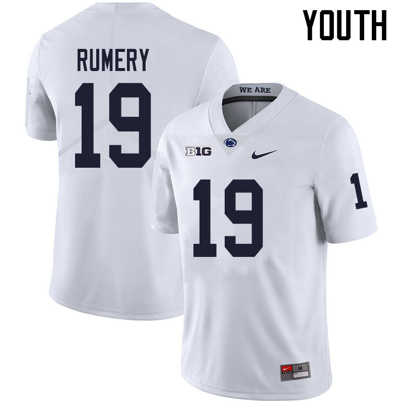 Youth #19 Isaac Rumery Penn State Nittany Lions College Football Jerseys Sale-White